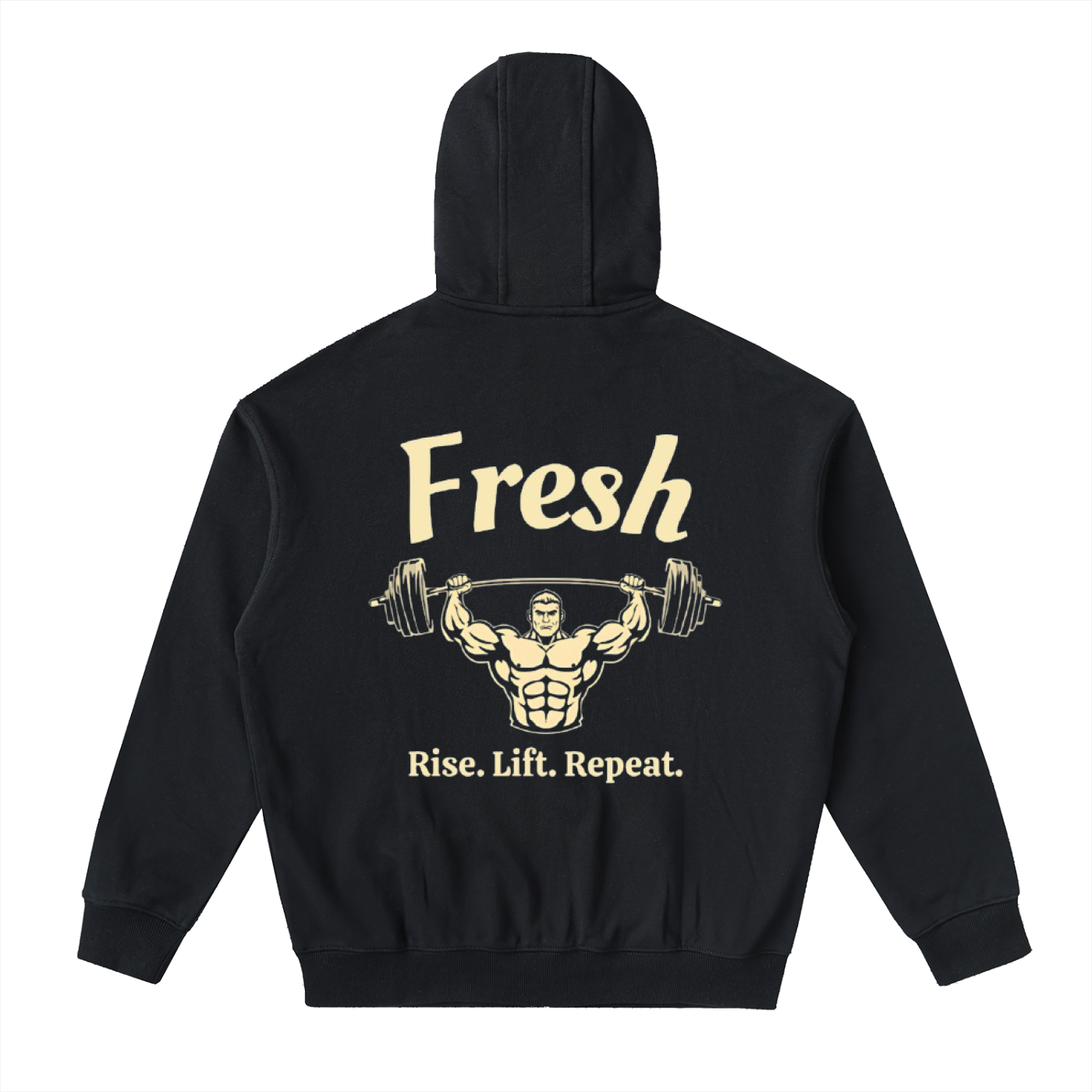 Fresh Black Zip Up Hoodie