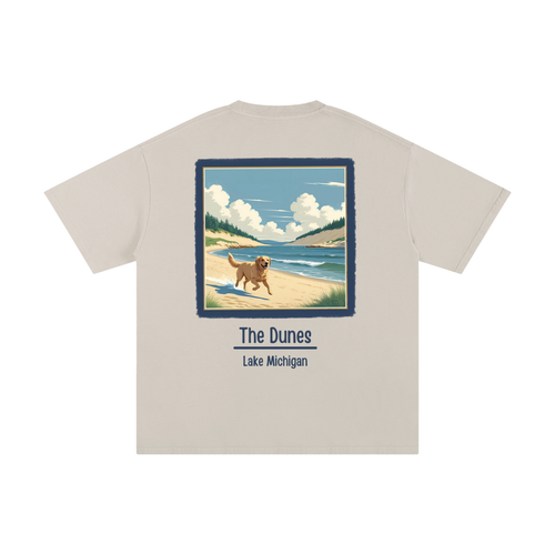 lakeside,dunes,dog,water,sun,beach,summer,lake michigan